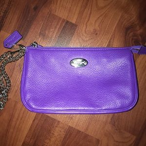 Purple Coach wristlet- used once